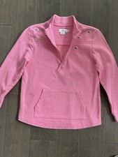 VINEYARDS VINES-M 10/12 -Girl  s Pink Sweatshirt-Quarter Zip-Long Sleeve-Whales