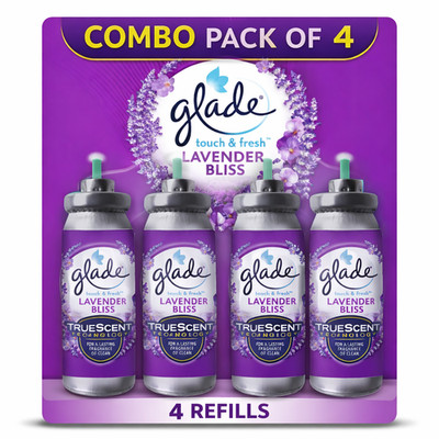 Glade Touch 'N' Fresh Wild Lavender Refill I Aerosol,12ML I PACK OF 4