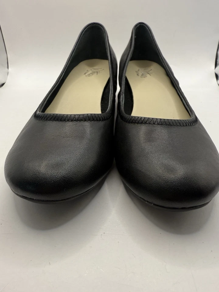 Zapatos de cuña baja de cuero negro Wittner talla 8 para mujer tacón sin cordones punta redonda Foto 2 de 4