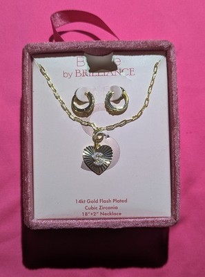 Believe By Brilliance Necklace ''S'' Heart Shaped Pendant