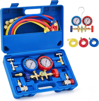 #ad AC Gauges AC Manifold Gauge Set for R134a R12 R502 Refrigerant 3 Way Car $55.99