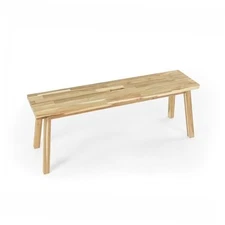 Bench 100% Solid Acacia Wood, Backless, Wax Galvanized Finish, Easy 47 inches