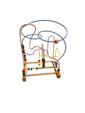 Rollercoaster Vintage Bead Maze Metal Wood Kids Educational Activity Office