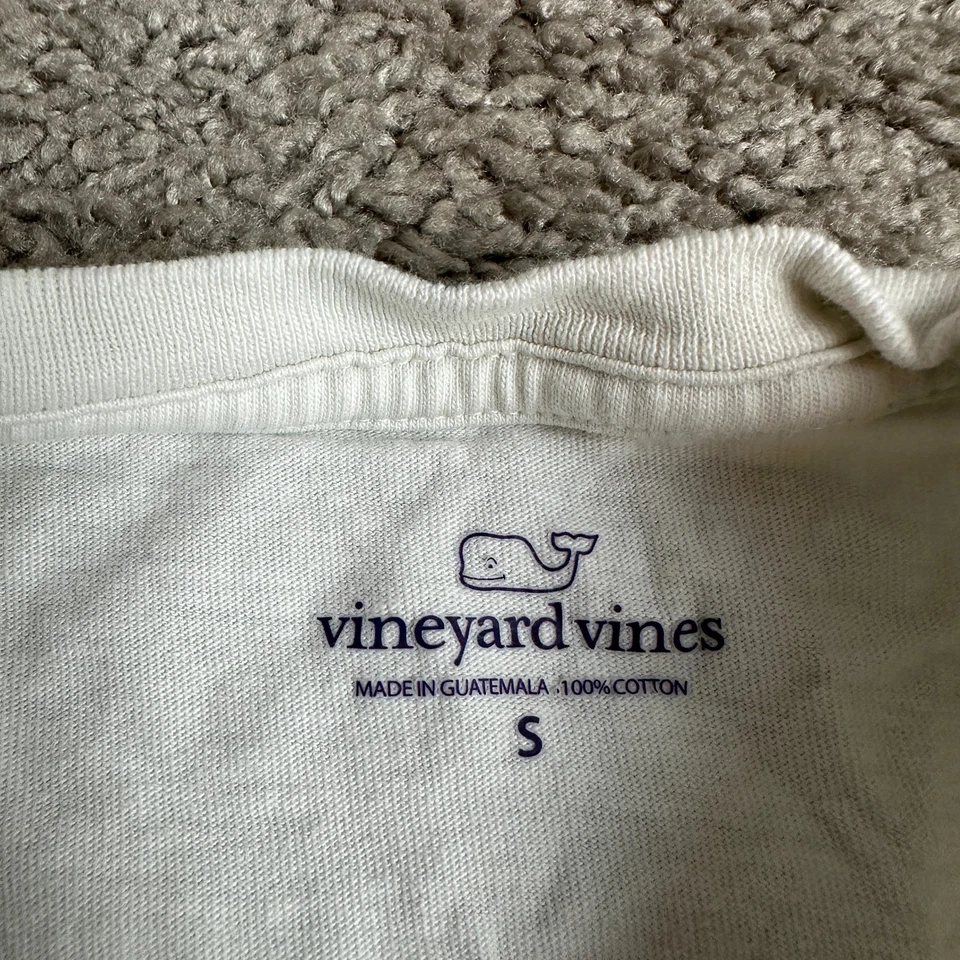 Vineyard vines Shirt Boys Small White Pink Happy Holidays Santa Whale Kids - Image 4 of 4