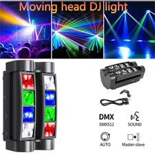 8-LED Spider Moving Head LED Stage Light - DMX Control for Dance Parties  Shows