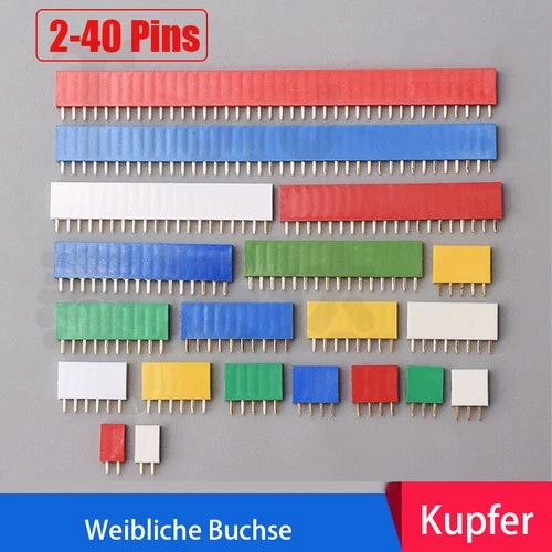 2-40 Polig PCB Buchsenleiste Stiftleiste Pin Header Female Socket Row 2.54mm