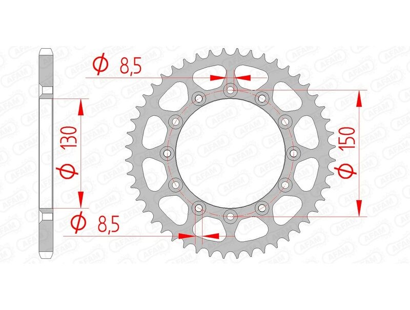 Pignon anti boue AFAM 12323 acier moto transmission chaîne pas 520