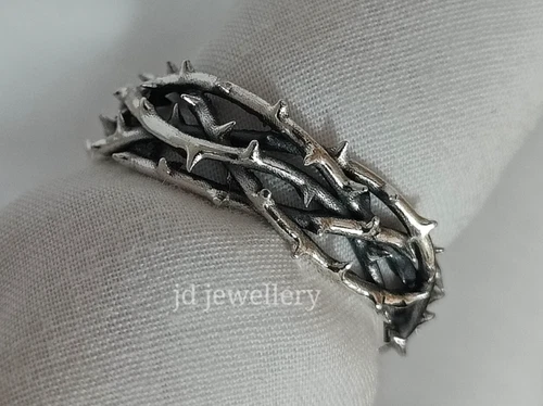 Crown of thorns Jesus Silver ring, Jesus the Nazarene king of the Crown God Gift