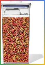 Pet Food Storage Container Airtight White 6 Qt Dog Cat Kibble Scoop