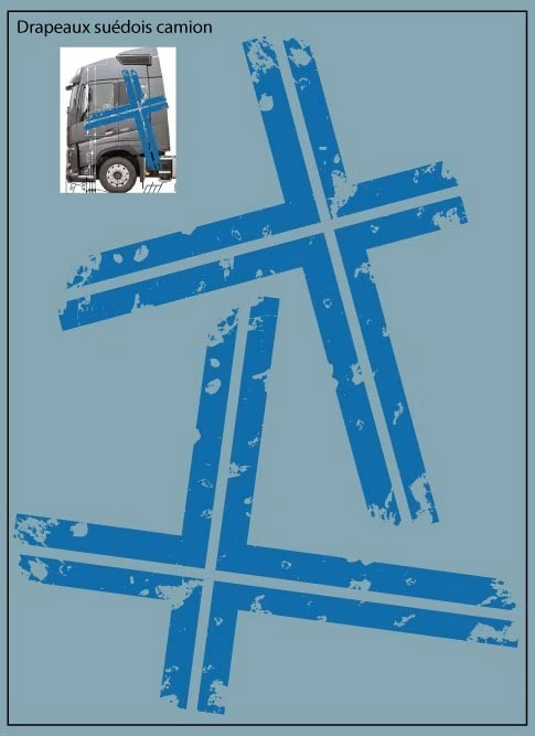 Décalcomanie à l'eau, Drapeau suédois, camion, volvo, maquette, 1:24, 1:50, RC - Photo 3/3