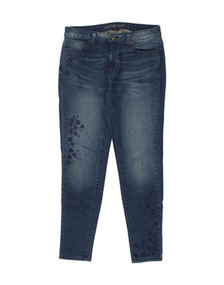 Michael Kors Damen Izzy Skinny Jeans US 4 Small W27 L27 blau geblümt AO10