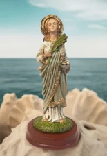 Saint Lucy Hand Painted 8" Statue, New From Colombia #L015