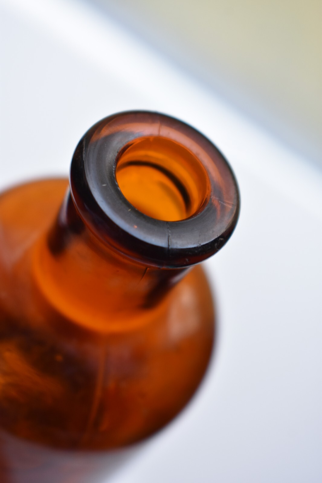 Antique Amber Glass Bottle Cork Top Glass 18891930s Mark Blown Molded