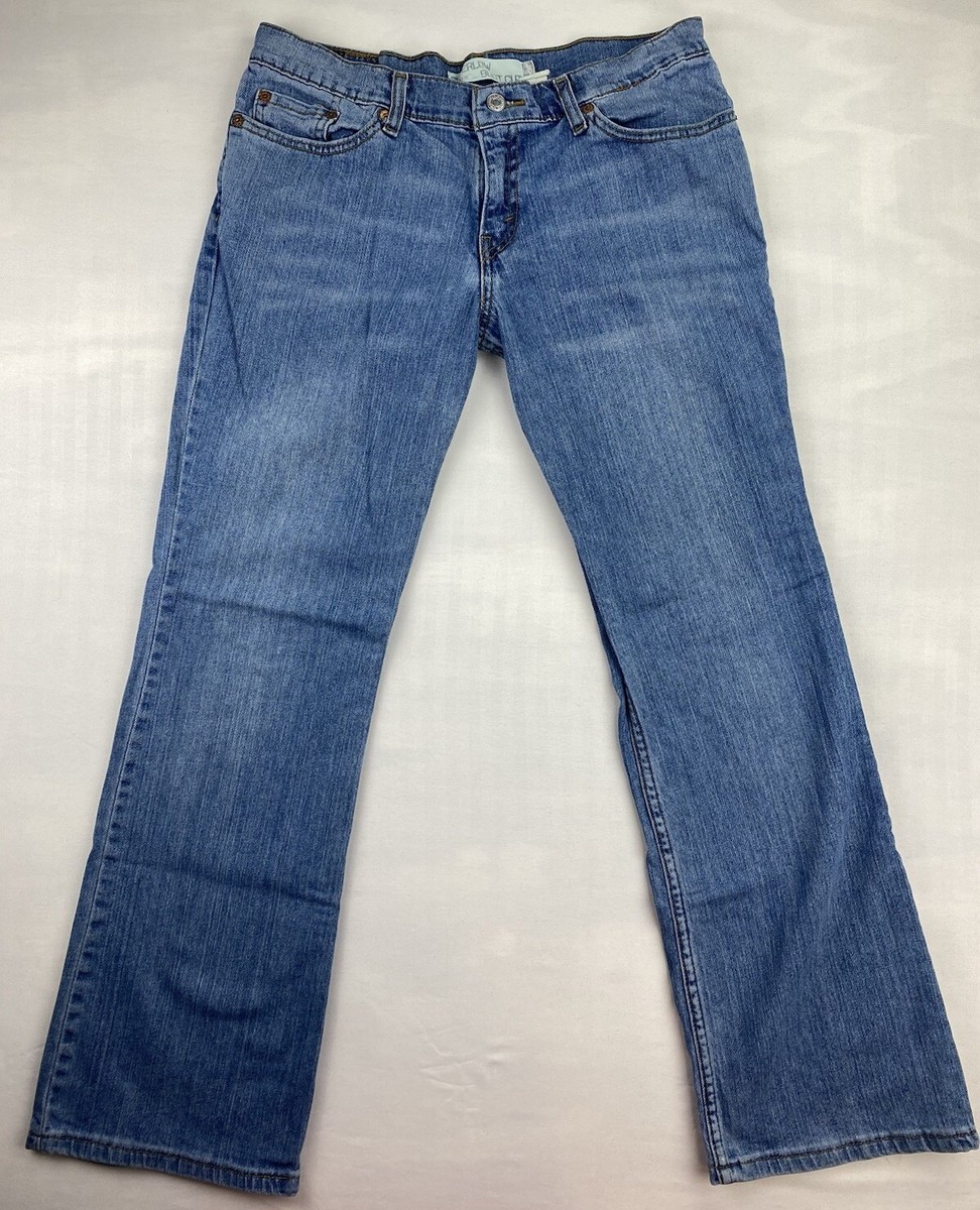 Levis 518 Jeans Superlow Bootcut 11 M Denim Medium Wash Blue Pants (32x30)