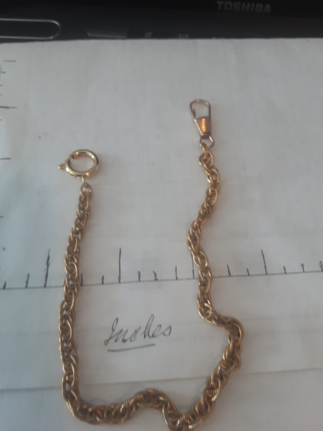 Antique 18k Gold Filled Pocket Watch Chain 11 Inches Vintage Collectible