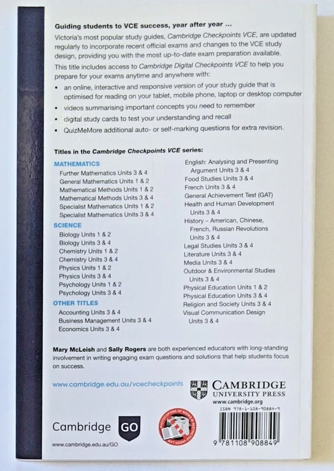 Cambridge Checkpoints 2021 VCE Health And Human Development Units 3 &4 - Image 2 of 4