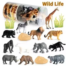 Safari Animals Figures Toys, Realistic  Wild Zoo Animals Figurines Plastic
