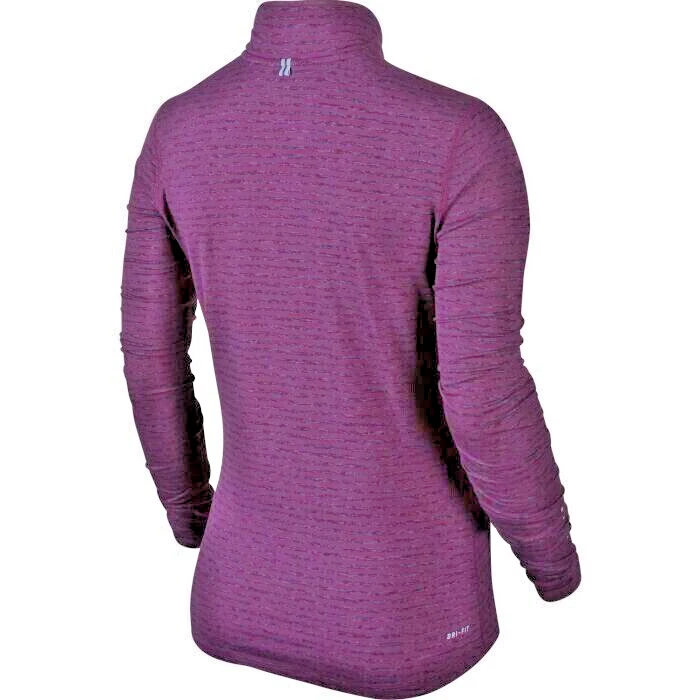 Pulôver listrado Nike feminino Dri-FIT Element corrida 1/2 zíper - roxo, pequeno - Imagem 2 de 4