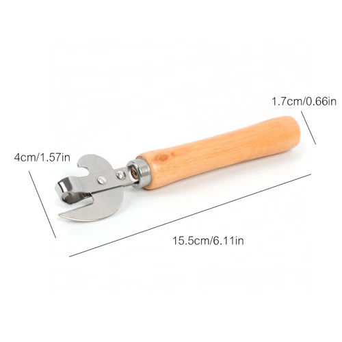 Wooden Handle Can Opener Multifunctional Beer Bottle Opener Tin Can Opener Px - Picture 6 of 14