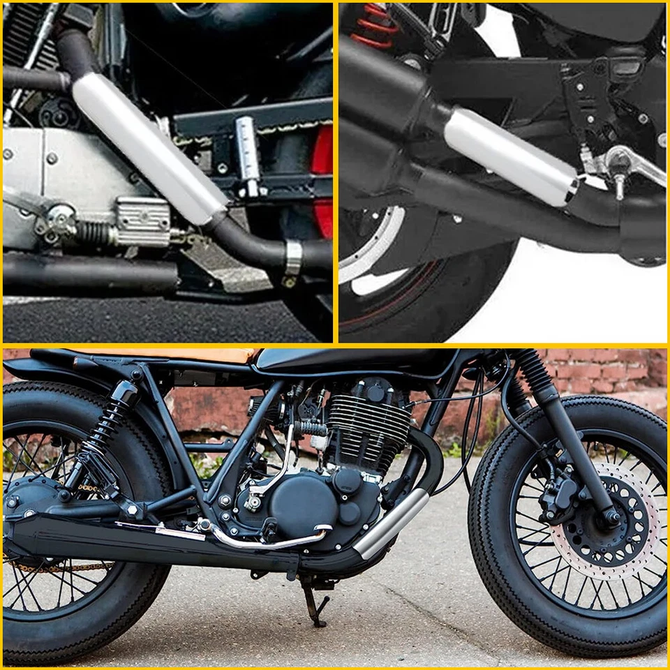 Exhaust Muffler Pipe Heat Shield Cover Protector Chrome for Motorcycle Aluminum - Image 3 of 4