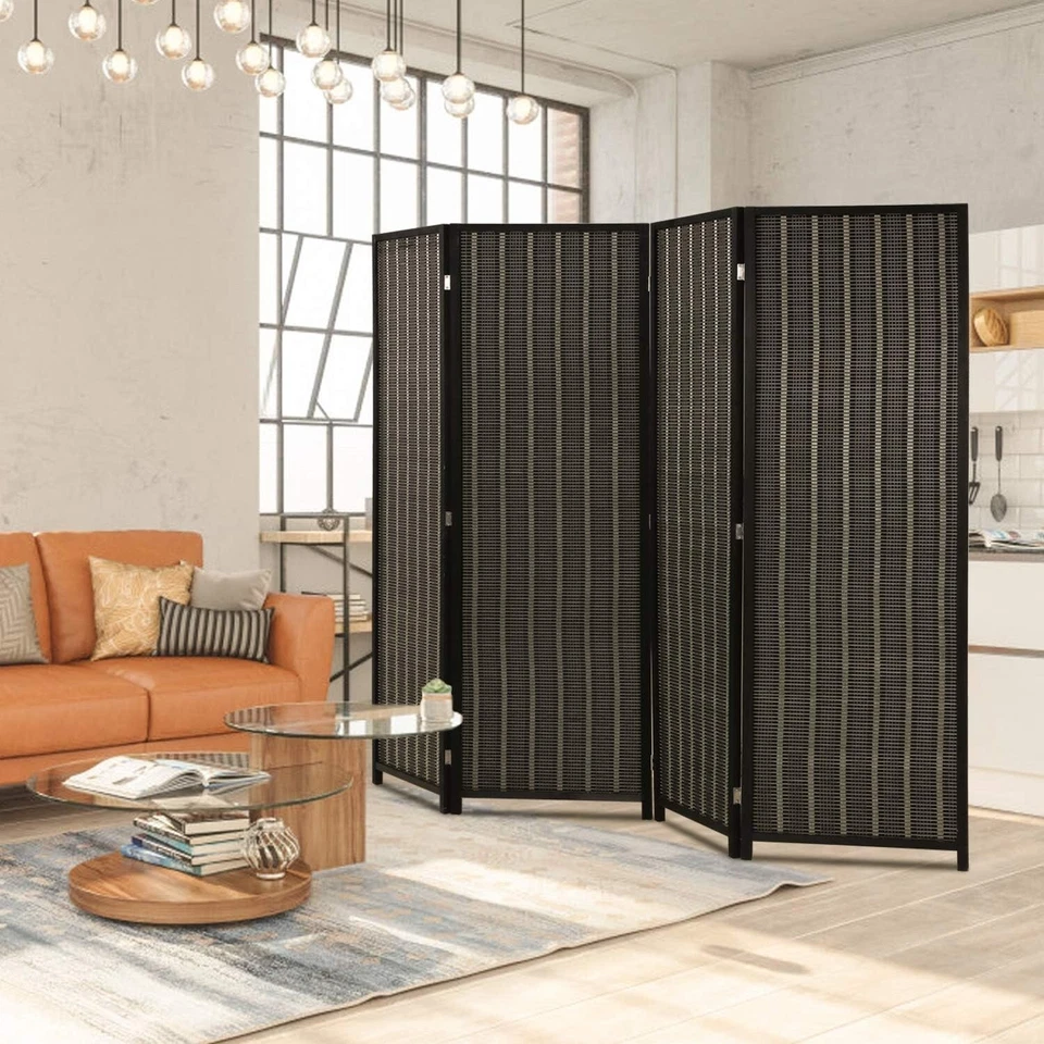 Pantalla De Privacidad Divisor Separador De Habitacion Plegable 4 Paneles NEW US - Image 2 of 4