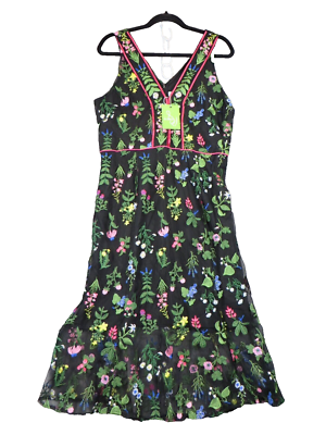 sachin and babi light blue dress NWT Sam Edelman Botanical Floral Embroidered Semisheer Midi Dress Size 14