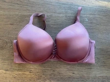 SOMA Vintage Rose Solid 42DDD Stunning Push Up Bra Padded Satin Plush Beautiful!
