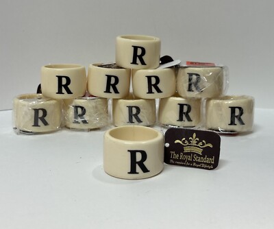 11 pc Bulk Large Lot R Monogram Resin 1.5'' Cream Black The Royal Standard New