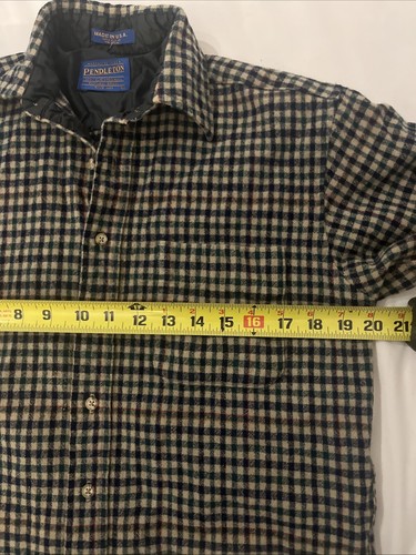 Pendleton 100% Virgin Wool Flannel Button Down Long Sleeves Boy Youth Medium USA - Picture 5 of 18