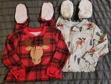 Lot Of 2 Footed Toddler Christmas Pajamas Size 2T Carter's