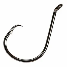 100pcs 7384 2X Strong Offset Sport Circle Fishing Hooks Black Octopus Fish Hooks
