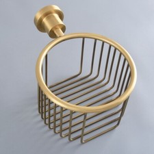 Antique Brass Bathroom Wall Mount Toilet Paper Holder Roll Tissue Holder Basket