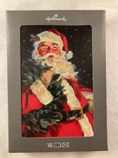 16 Christmas Greeting Cards Envelopes Hallmark Santa Holiday Boxed Cards