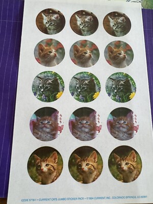 Vintage Kitty sticker Sheet 1984 Made By Current unused mint