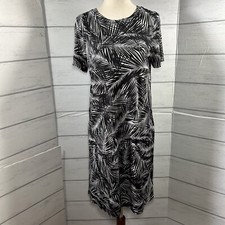 Michael Kors Basics Women's Sheath Dress Palm Print Black Size Small $110