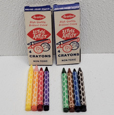 Vintage Avalon Little Artist Two Packs of 4 Crayons Each - Made In USA #504