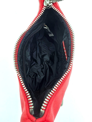 Prada Hobo Bag Vintage Rot Nylon - Bild 10 von 14