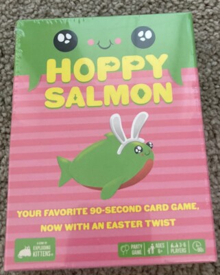 Hoppy Salmon Easter Party Game (NEW & SEALED) Exploding Kittens Happy Salmon