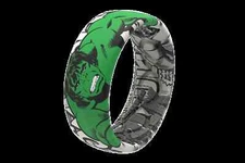 Marvel Groove Life "Hulk Black & White Comic" Silicone Ring Size 12