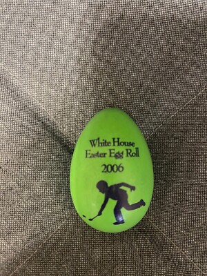Official 2006 White House Easter Egg Roll - Green Signed by George & Laura Bush