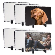 USA 15Pcs/Pack 7.87"x11.8" Sublimation Photo Slate Rock Plaque Blanks w/ Holder