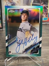2021 Topps Chrome Aqua Refractor Autograph Jordan Holloway /199 Miami Marlins RC