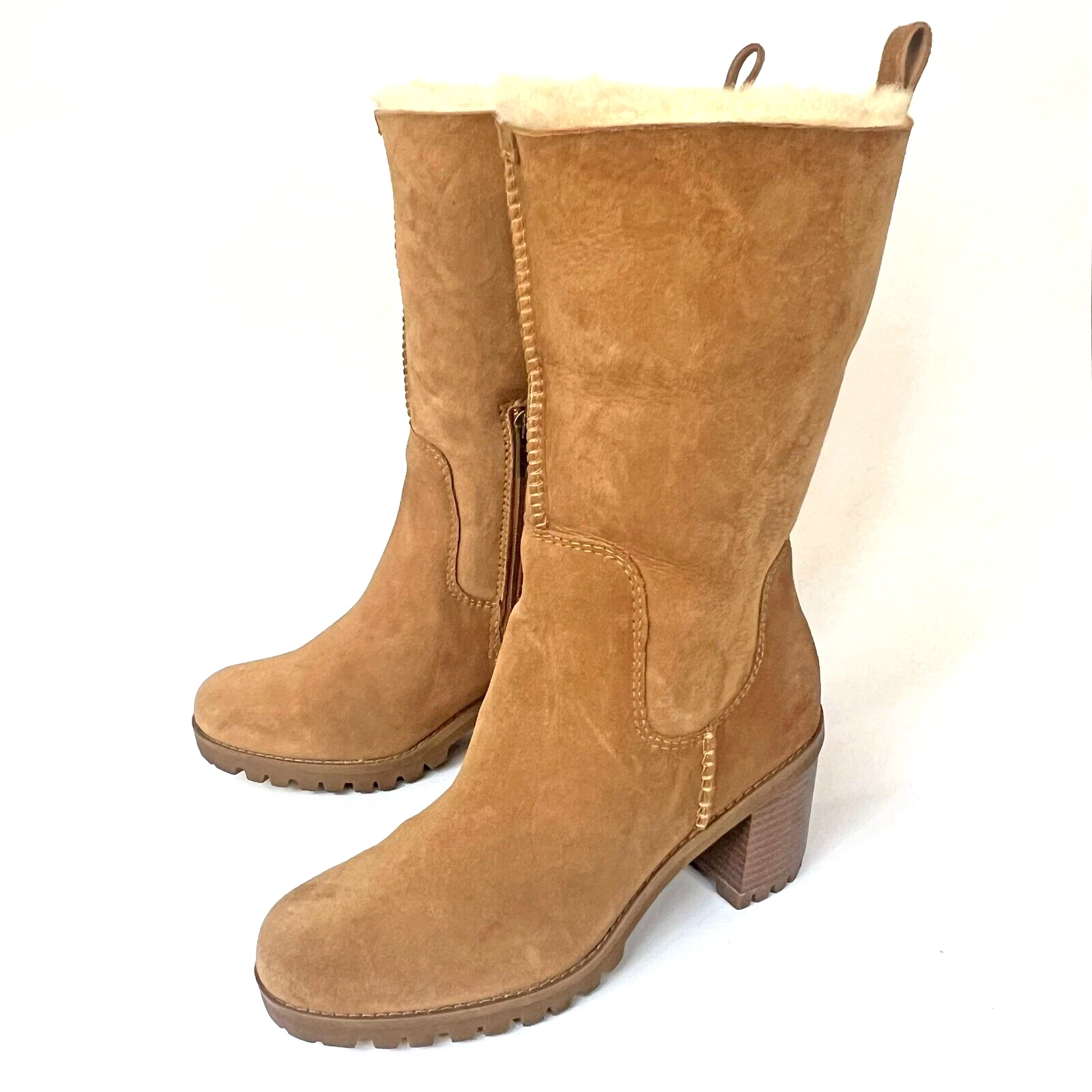 Stivaletti donna Ugg Lupine stivaletti da neve scamosciati con tacco castagno donna taglia 8 5