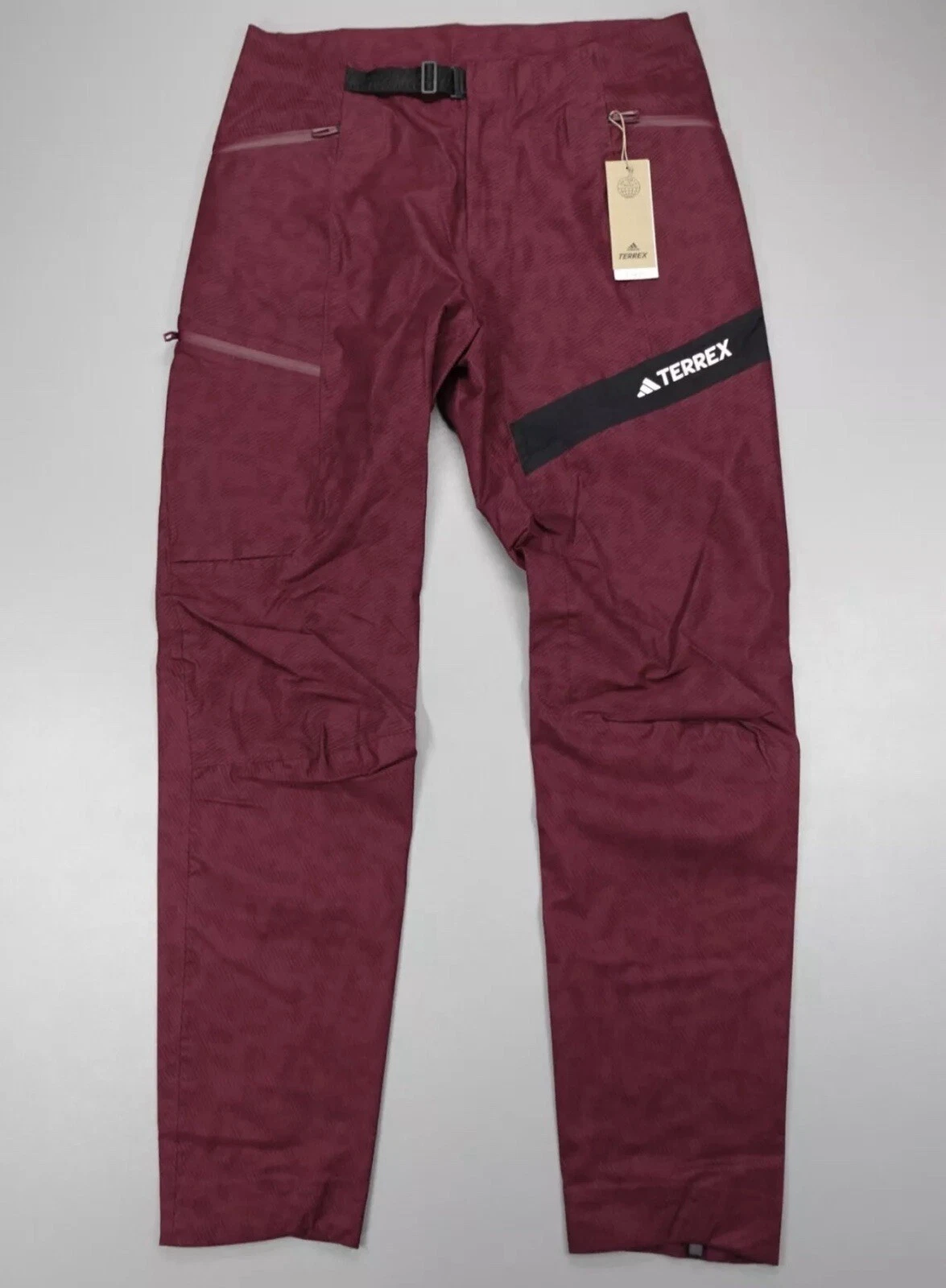 ADIDAS TERREX TECHROCK RAIN.RDY PANTS Shadow Red 30” Inseam 33 (E1)