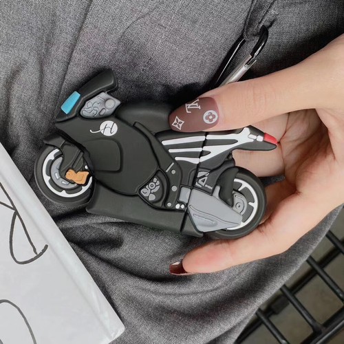 For Airpods 1st 2nd Cute Moto Motorcycle Cartoon 3D Silicone Earphone Cover Case - Picture 3 of 11