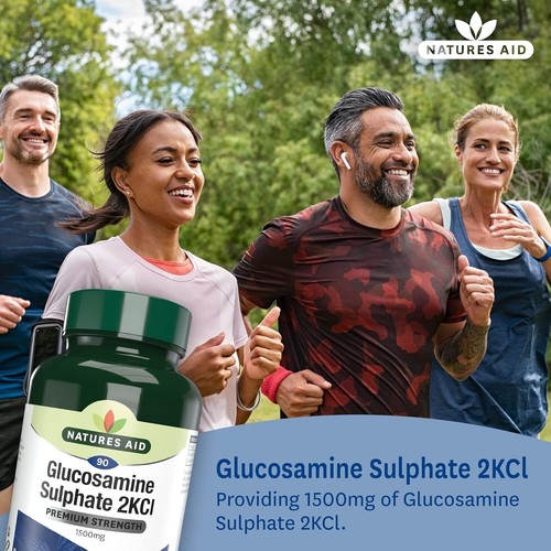 Natures Aid Glucosamine Sulphate 1500 mg, High Strength, Salt Free, 90 Tablets - Picture 2 of 6
