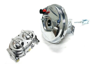 1964-1974 GM Chrome Booster, Disc Brake Master Combo, 11 Inch, Disc/Drum