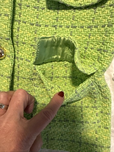 Blazer Nordstrom Mango verde lima a cuadros tweed business nuevo con etiquetas - Imagen 12 de 13