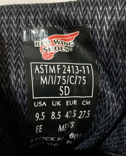 Red Wing Mens 6800 Fuse FX Black Safety Toe Low Top Work Shoes Sz 9.5 D - Picture 7 of 7