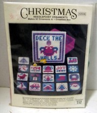 Christmas Needlepoint Ornaments Kit  w/box  2536 Studio 12 1982 vintage NEW
